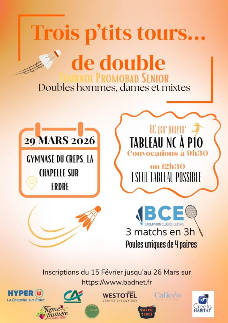 La chapelle sur Erdre_Affiche Promobad Doubles BCE (TPT) 2