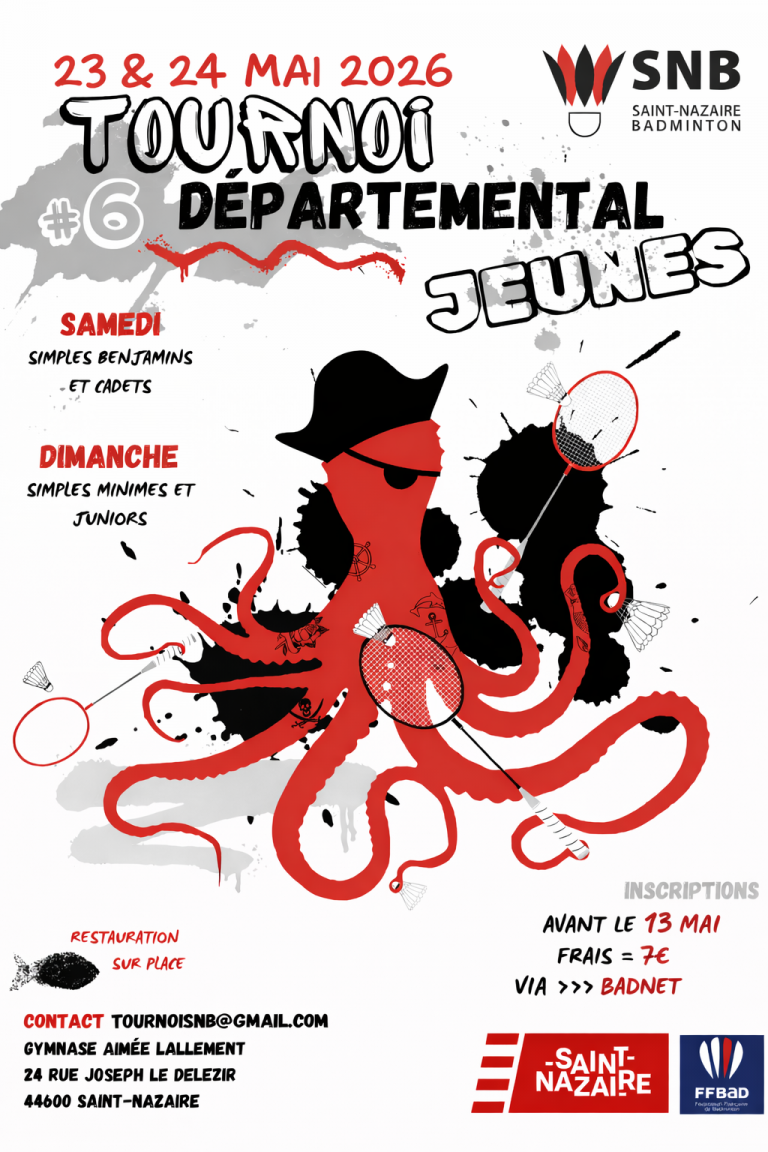 Tournoi badminton jeunes Saint-Nazaire 2026